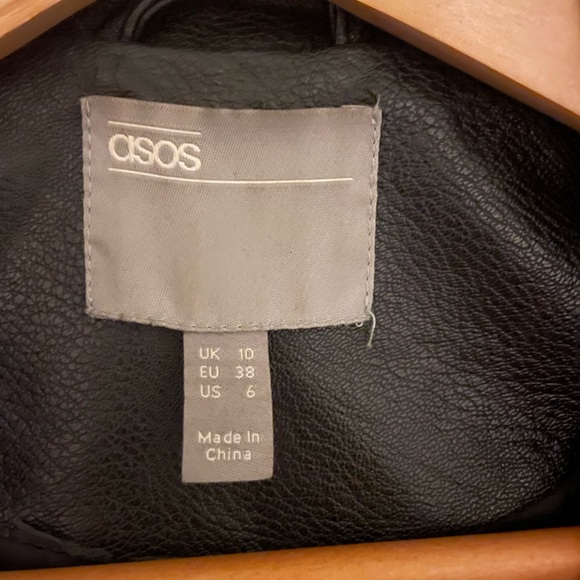 ASOS Classic Black Leather Jacket - Picture 6 of 6